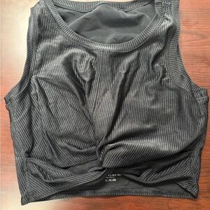 Aerie Black Ribbed Crop Top